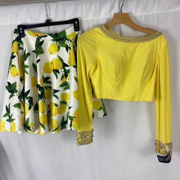 Hannah S 2 Piece Homecoming Fun Fashion Lemon Dress Size 4 . - Picture 3 of 16